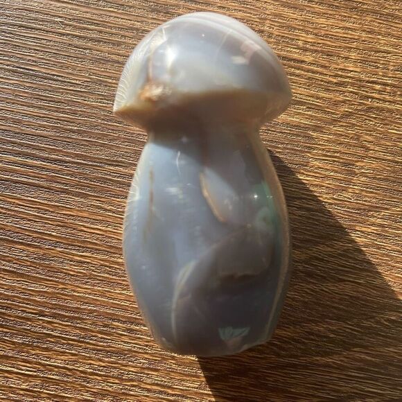 Orca agate mushroom carving crystal druzy white grey banded banding black - Picture 6 of 12
